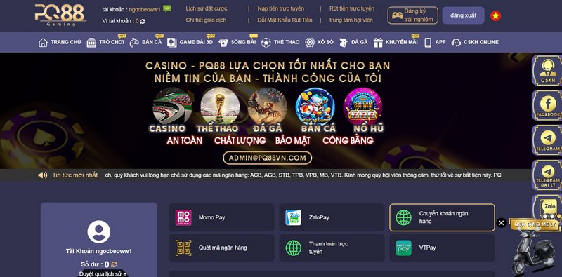 Nhà cái đang cung cấp nhiều phương thức giao dịch khác nhau rất tiện lợi